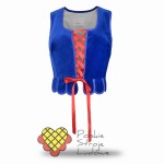 Gorset klasyczny z chabrowego aksamitu