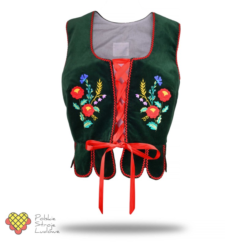 Gorset haftowany  zielony