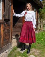 Spódnica wełniana bordo