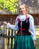Gorset z czarnego aksamitu z patkami